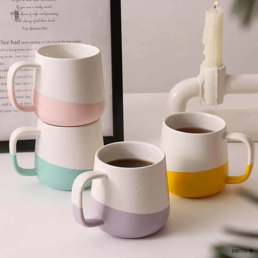 customized personalised speckle porcelain milk coffee mug nordic gift set pottery mug supplier ceramic mugs|350ml