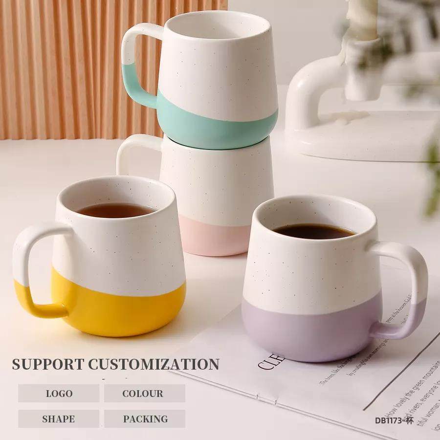 customized personalised speckle porcelain milk coffee mug nordic gift set pottery mug supplier ceramic mugs|350ml