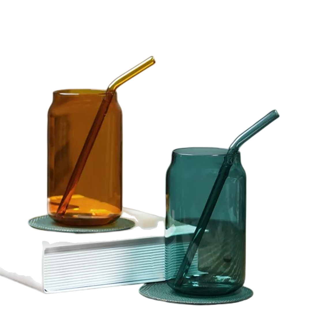Wholesale Custom Logo 16oz Beer Glass with Bamboo Lid and Straws Aesthetic Glass Beer Can Glass Iced Coffee Beer Glasses|16oz