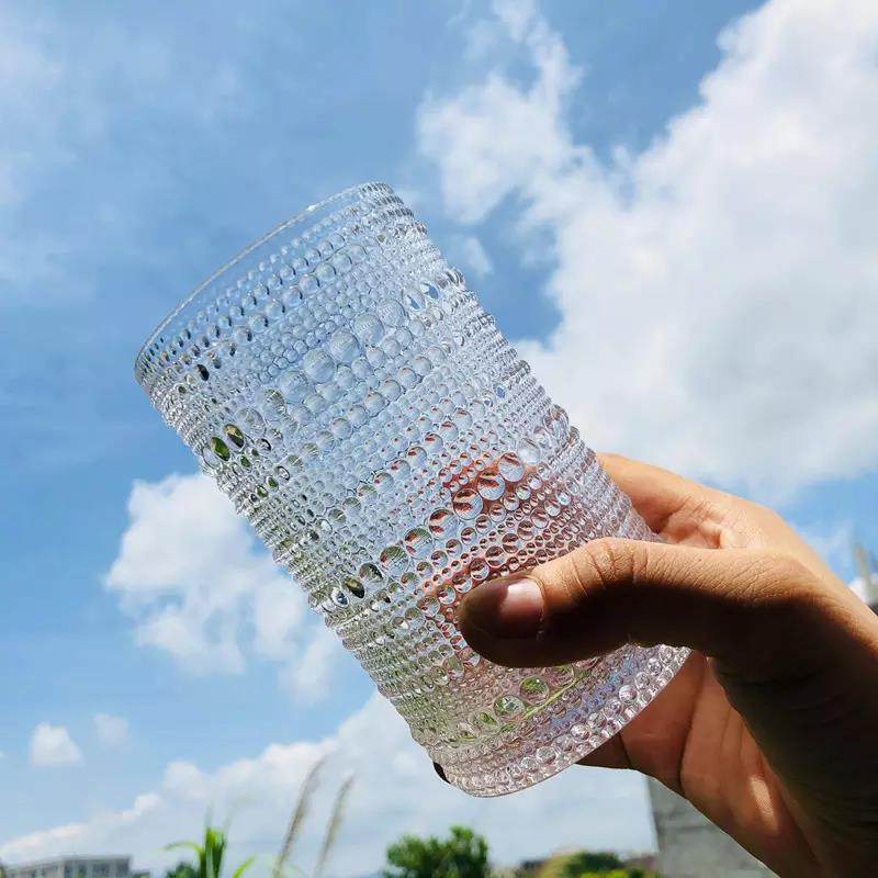 Creative and classical embossed cold drink juice glass beer glass mug cocktail glass for home/bar/restaurant|300ml