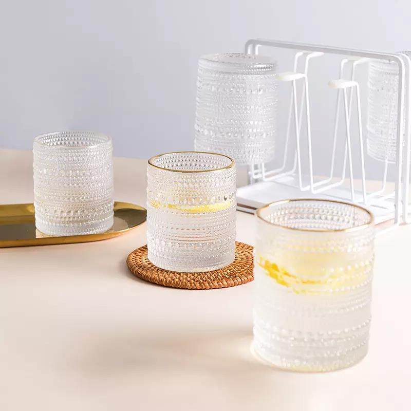 Creative and classical embossed cold drink juice glass beer glass mug cocktail glass for home/bar/restaurant|300ml