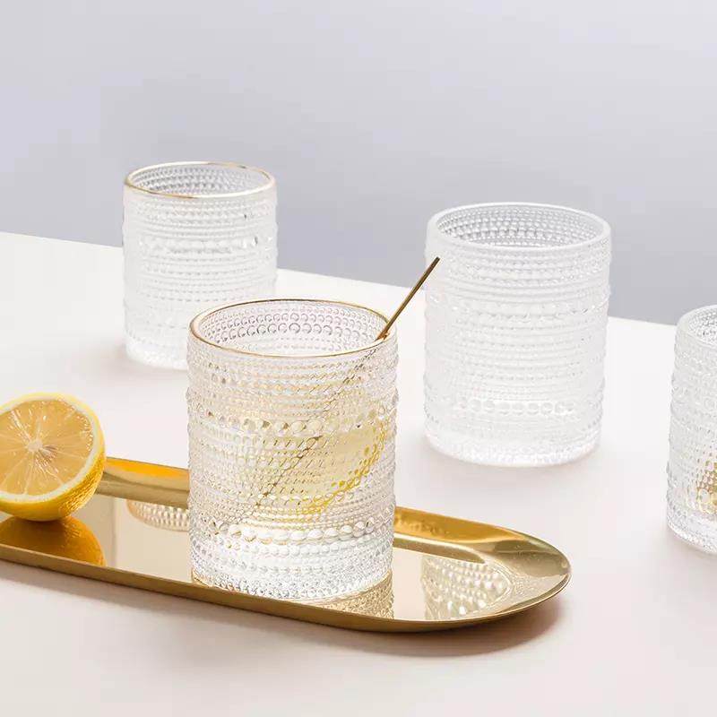 Creative and classical embossed cold drink juice glass beer glass mug cocktail glass for home/bar/restaurant|300ml