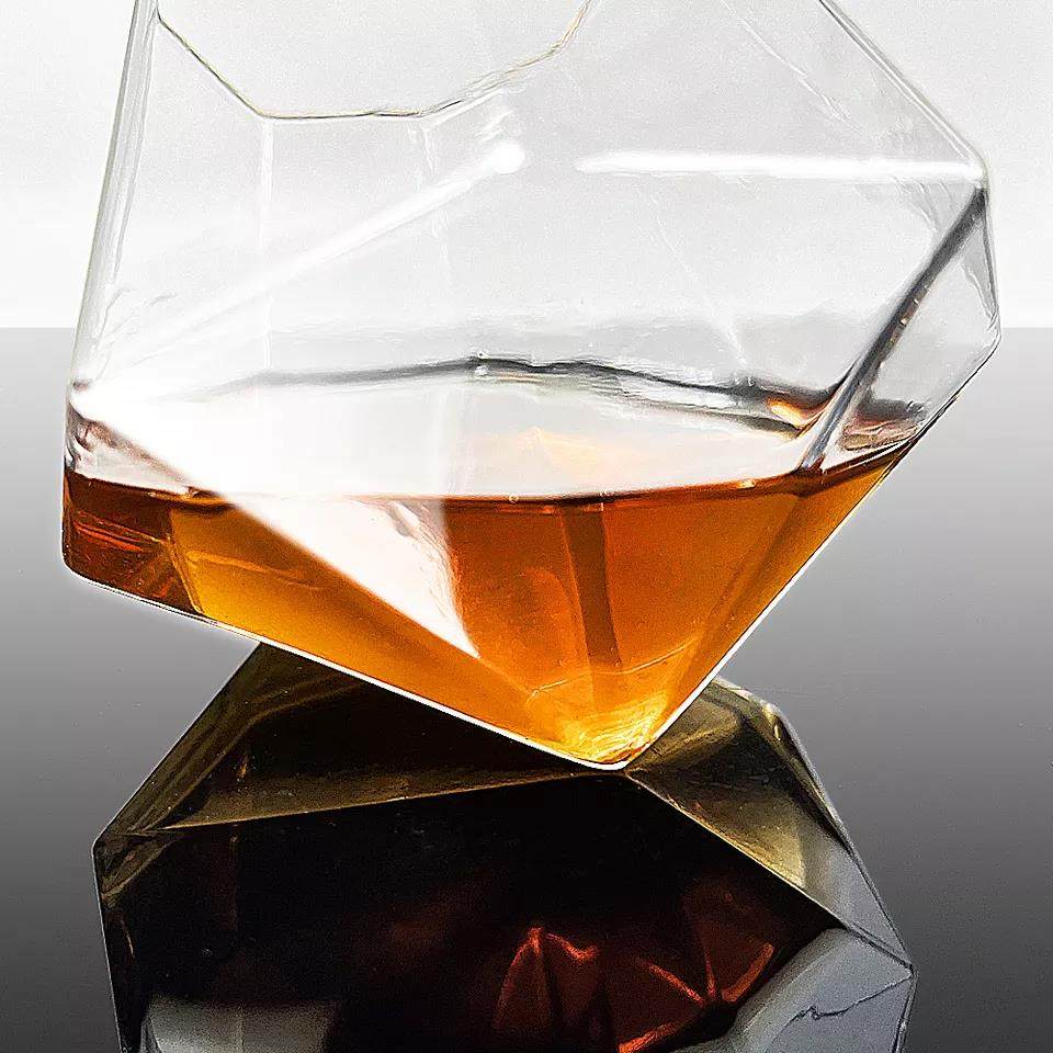 Transparent unhandled hexagonal  wine whisky glass|320ml