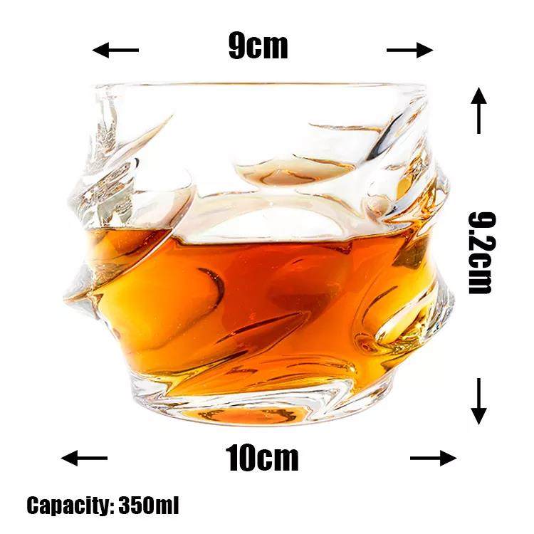 2022 New product creative christmas gifts bar drinkwares modern textured curve custom wedding whiskey glasses|300