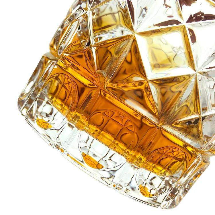 Thick wall unique pattern rock glass cup whiskey glass| 276ml
