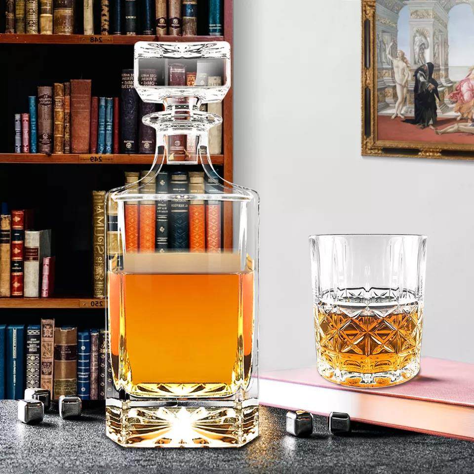 Thick wall unique pattern rock glass cup whiskey glass| 276ml