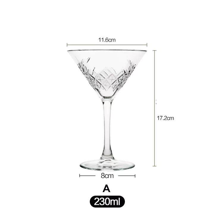 Factory direct Creative Crystal party luxury tall Glass Goblet Cup Martini Goblet ice cream dessert Cocktail Glass for bar|8oz