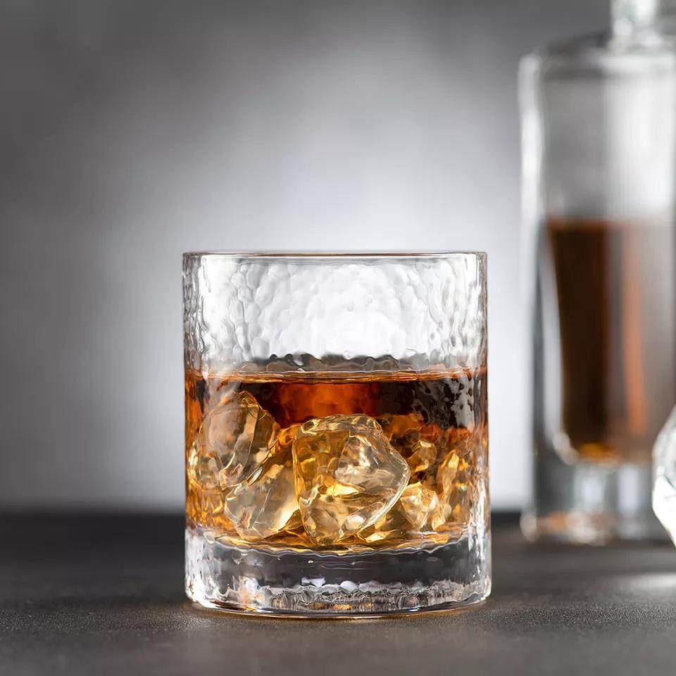 Lead-free Hammer pattern whiskey glasses|320ml