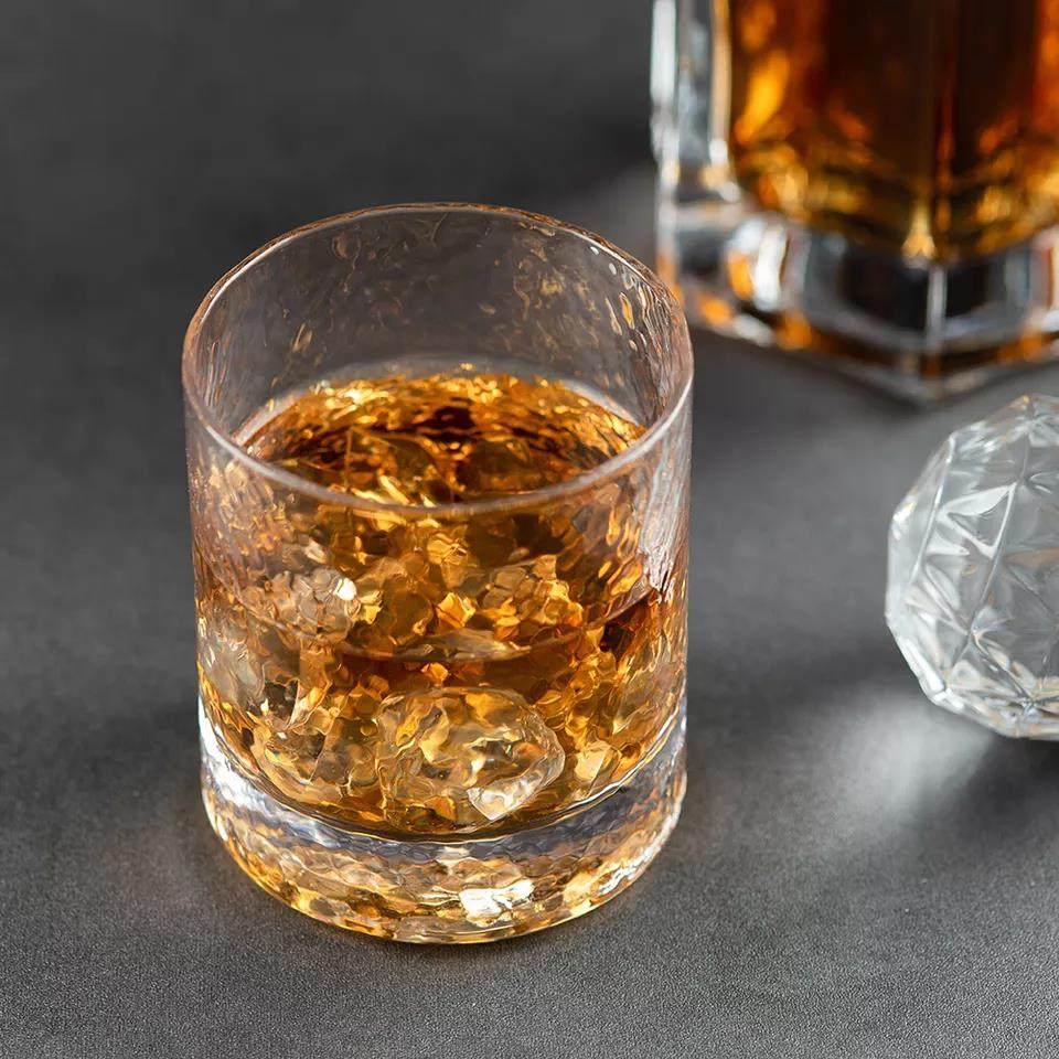 Lead-free Hammer pattern whiskey glasses|320ml