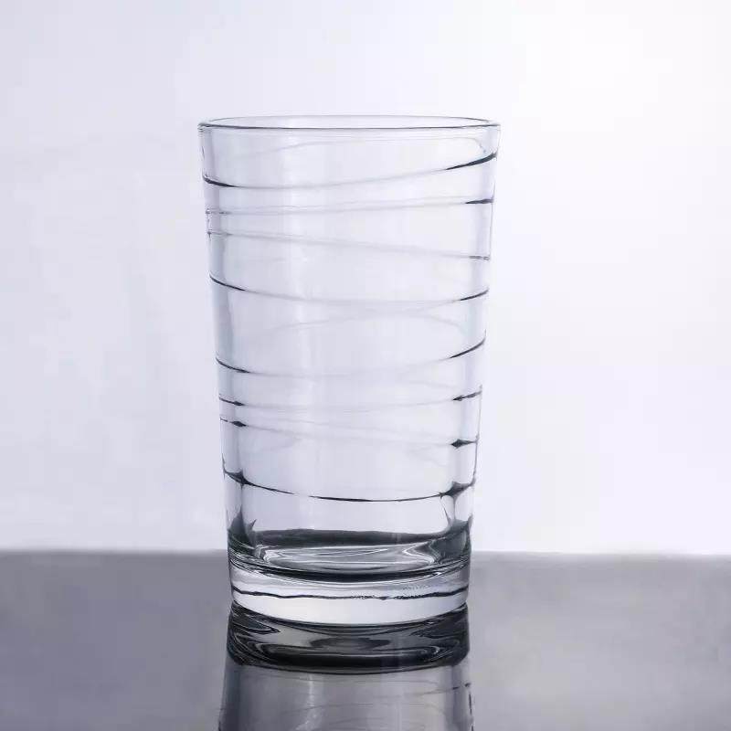 Spiral Design Clear Glass Tumbler Water Glass Cup Drinking Glass|12oz