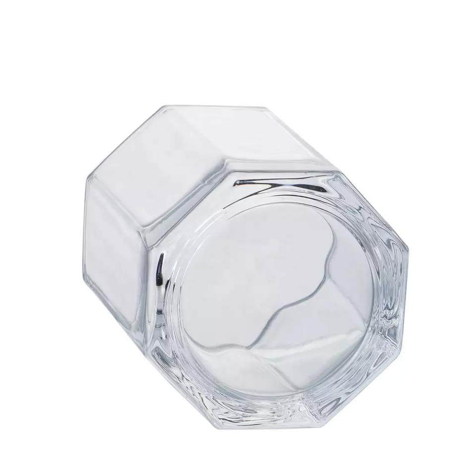 wholesale  glassware octagonal shaped whisky glass|7oz
