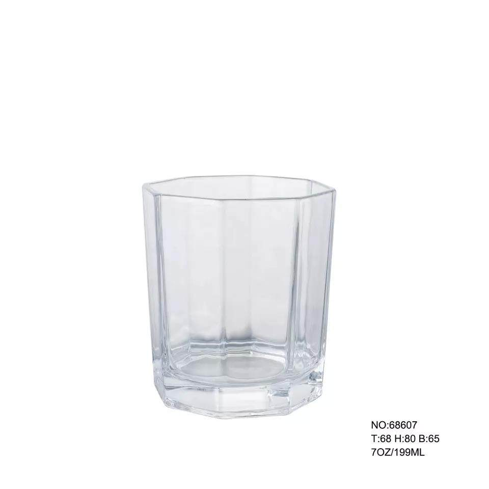 wholesale  glassware octagonal shaped whisky glass|7oz