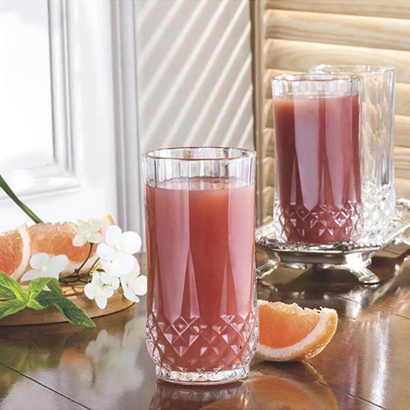 Tumblers with Diamond Encarved Cups for Milk Juice Drinking Lead free|9oz