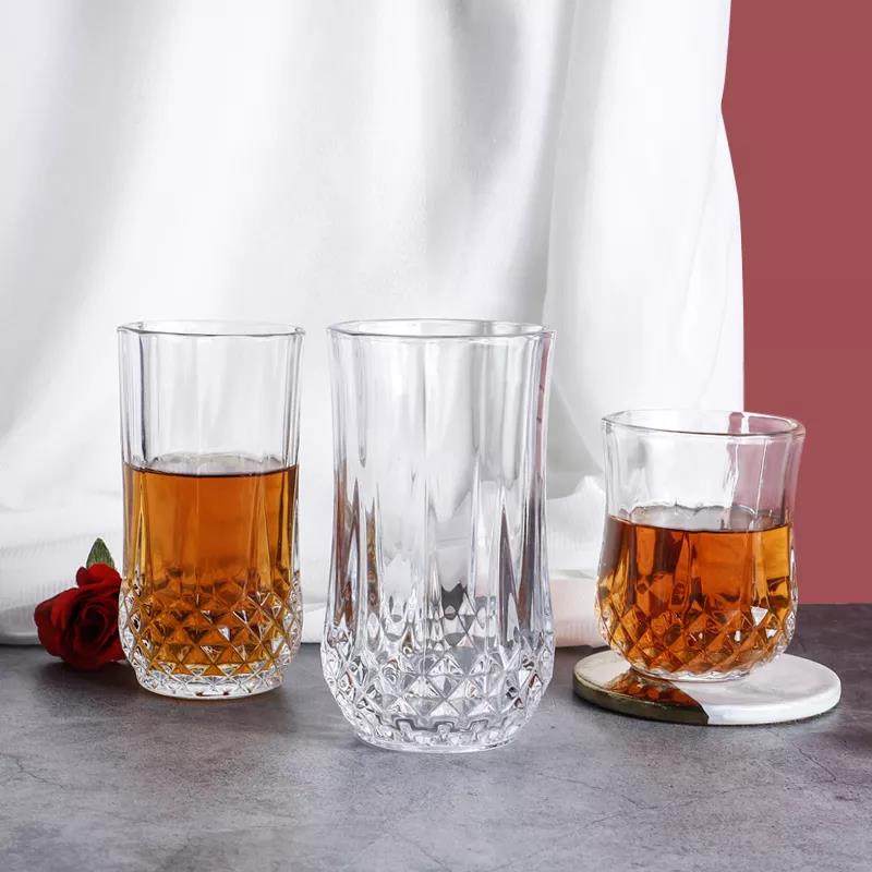 Tumblers with Diamond Encarved Cups for Milk Juice Drinking Lead free|9oz