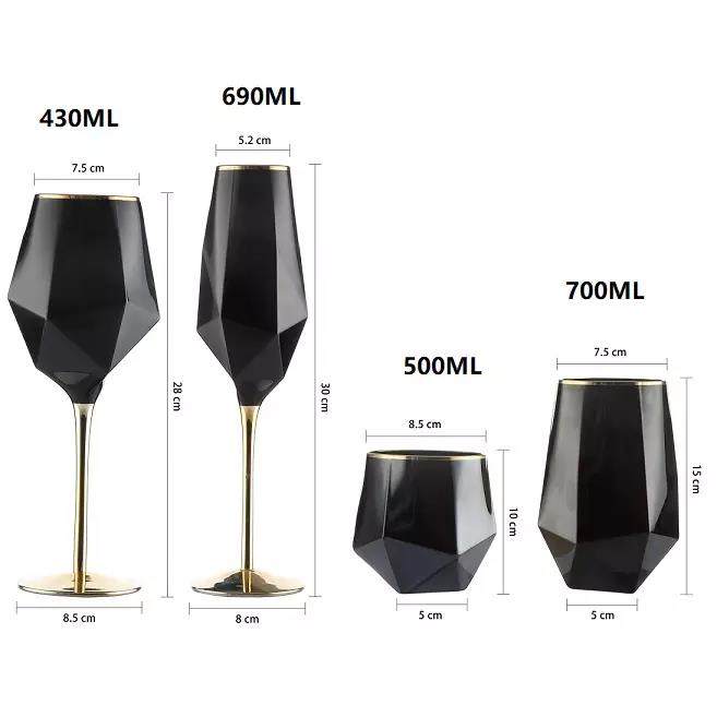 Black Wine Glasses Set Champagne Glass|500ml