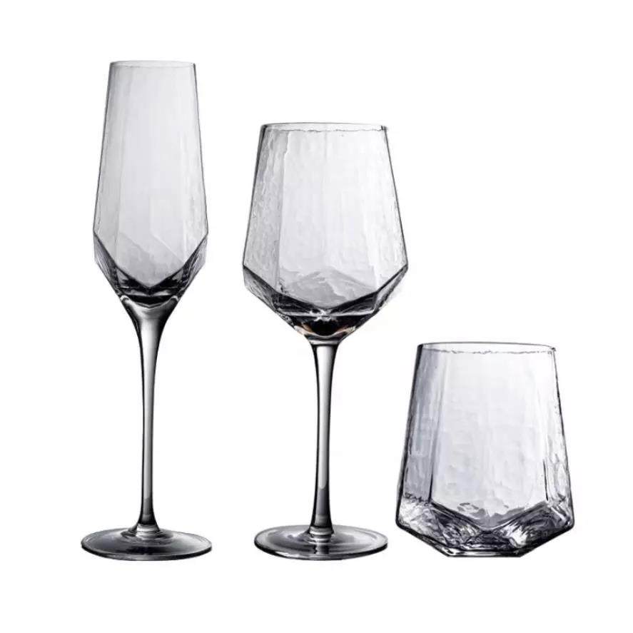 Nordic vintage crystal goblet golden luxury champagne glass|300ml