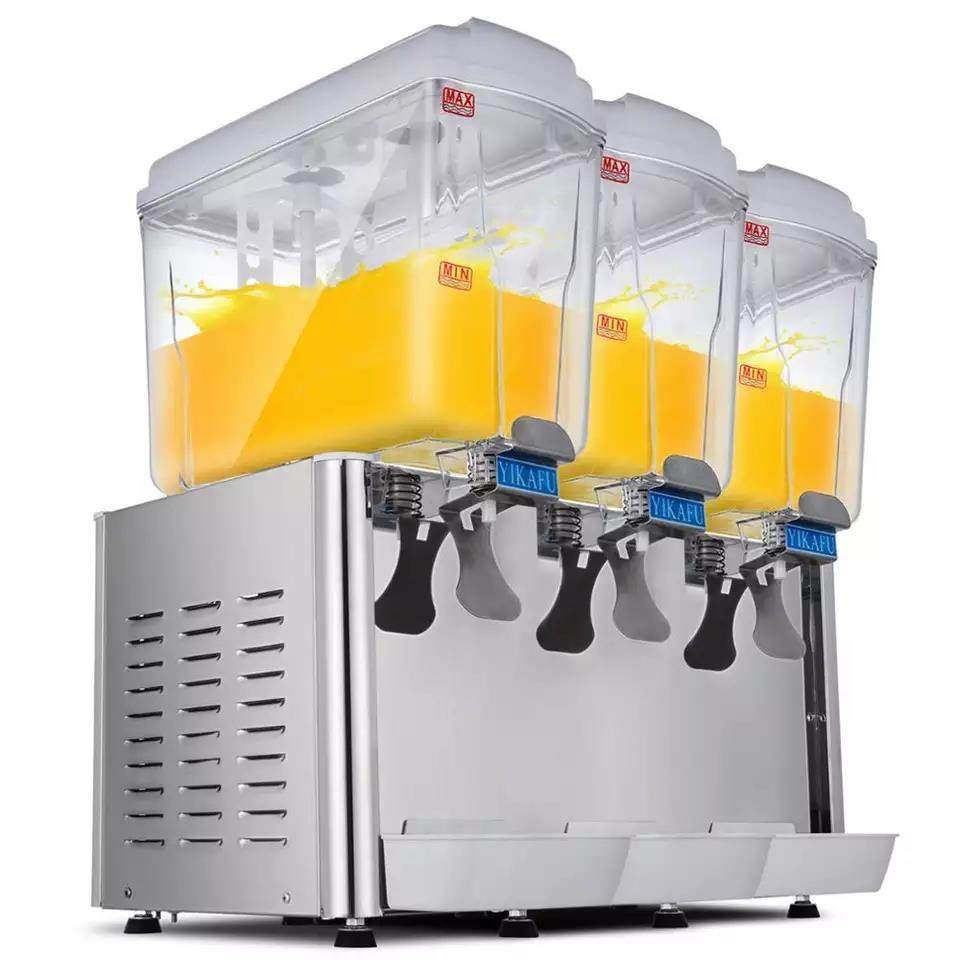 54L Stainless Steel Cold Juice Beverage Dispenser Commerical Cooler Drinks 3x18L - GRACE