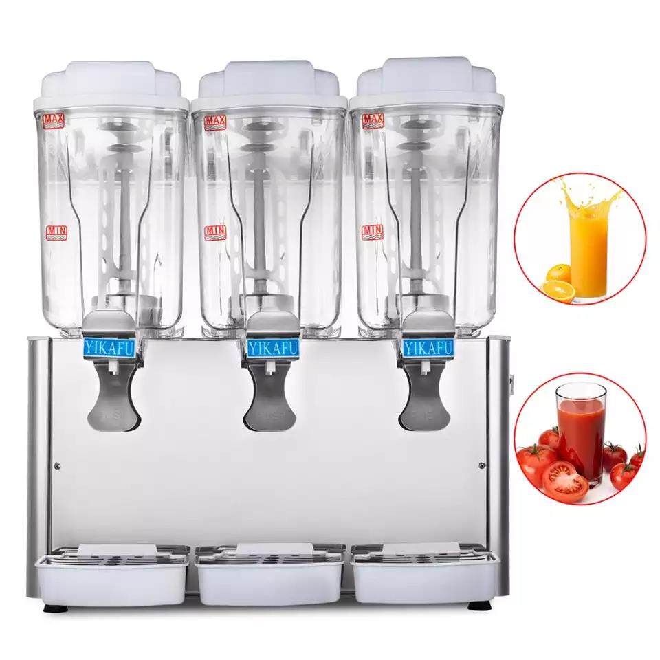 54L Stainless Steel Cold Juice Beverage Dispenser Commerical Cooler Drinks 3x18L - GRACE