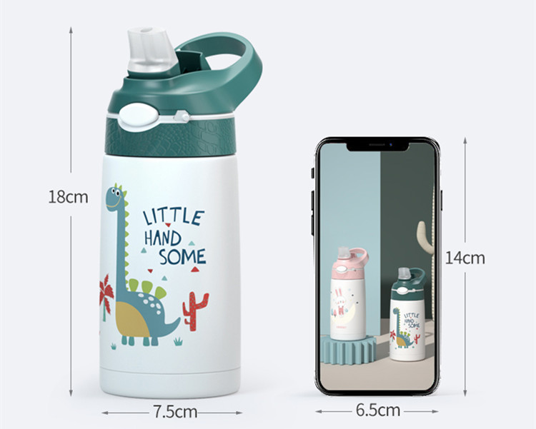 Children's thermos cup portable kindergarten 316 stainless steel water cup with straw|380ml