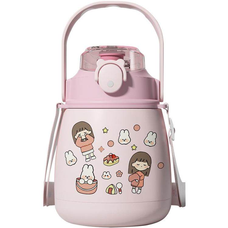 BIG BELLY CUP  HIGH VALUE AND LOVELY LARGE CAPACITY WATER CUP CHILDREN'S STUDENT GIRL  Thermos | 34 OZ 1000ML