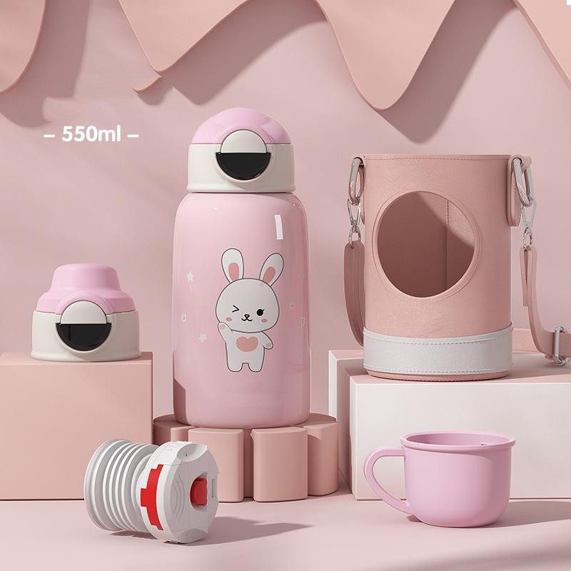 CHILDREN SMART THERMOMETER STRAW THERMOS CUP | 19 OZ 550ML