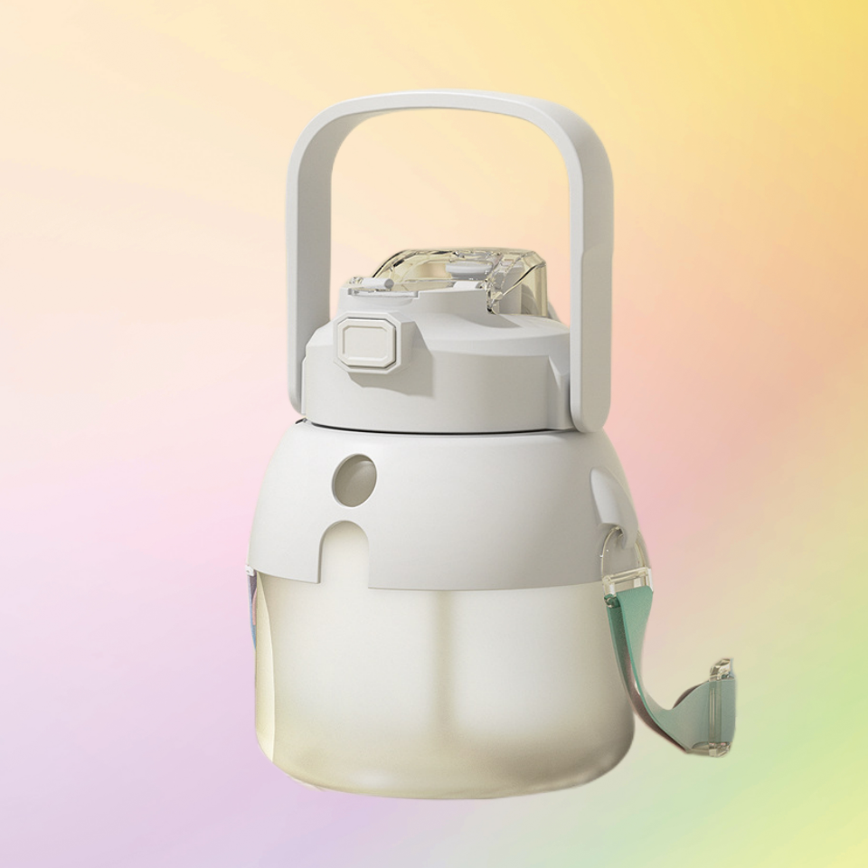 Large-capacity sports kettle children's outdoor student cup with straw|1500ml