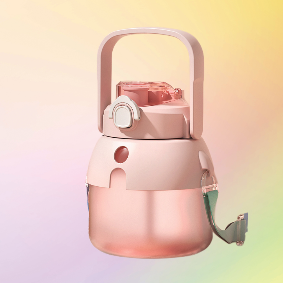 Large-capacity sports kettle children's outdoor student cup with straw|1500ml