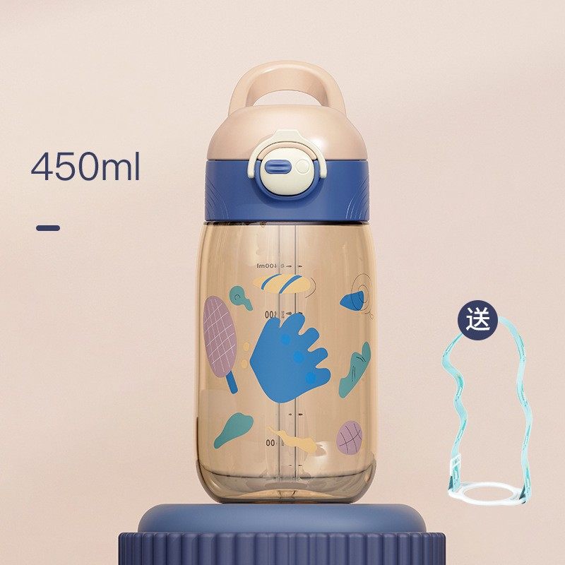 Ppsu plastic water cup children's straw cup cartoon bouncing cup|550ml