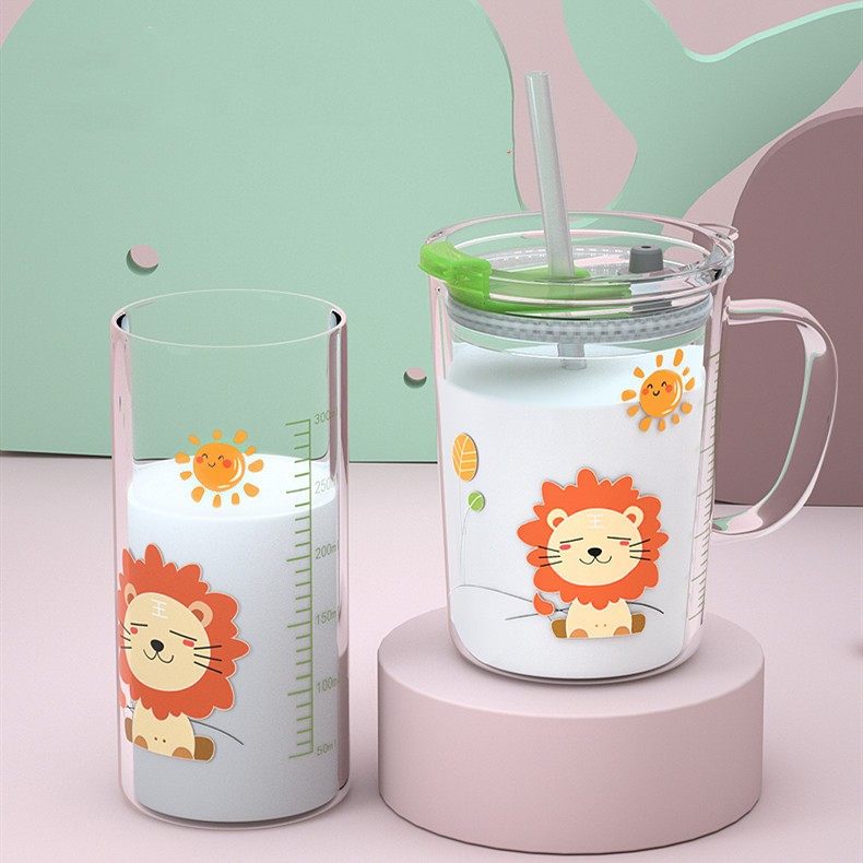 NEW CARTOON SMART TEMPERATURE MEASURING STRAW PORTABLE CHILDREN'S THERMOS CUP | 18 OZ 550ML