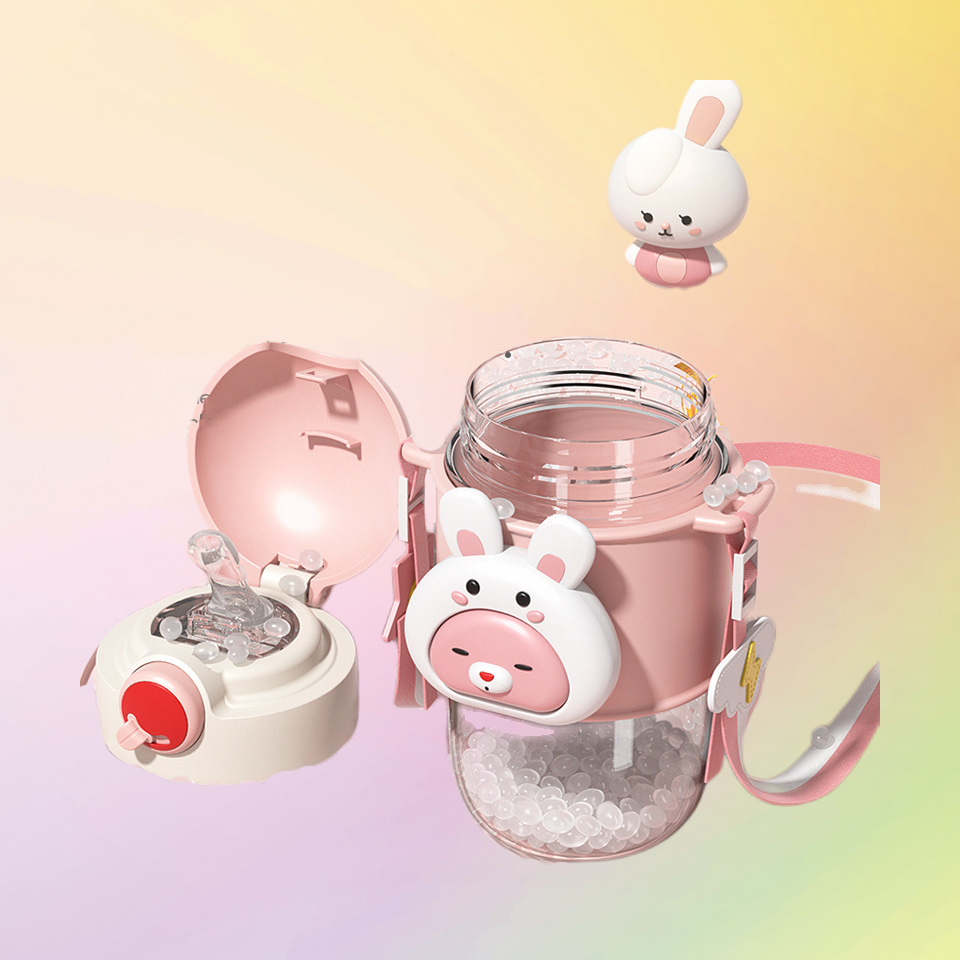 Children's straw cup summer girl students lovely beautiful cup portable large-capacity kettle|650ml