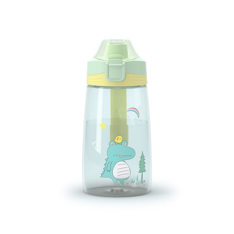 Children's plastic straw cup in summer primary school kettle girls kindergarten lovely fall-proof portable drinking cup|500ml