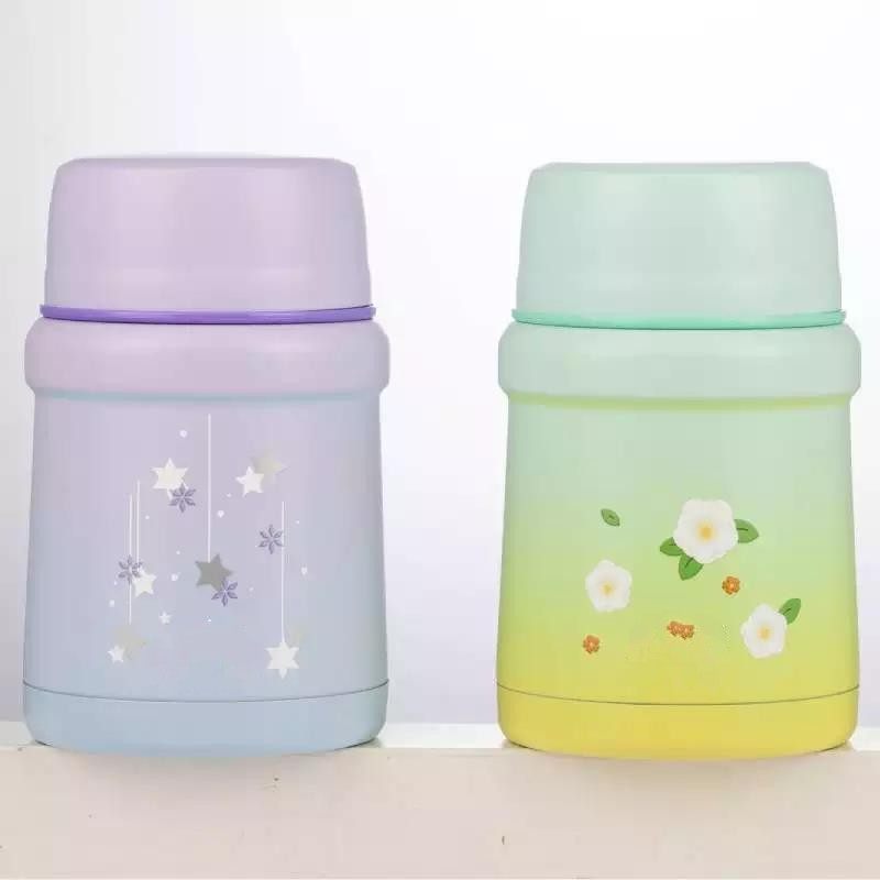 Gradual color stainless steel 18ram 8 double-layer insulated food cans, suitable for school-age children|450ml