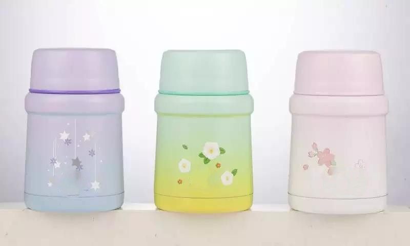 Gradual color stainless steel 18ram 8 double-layer insulated food cans, suitable for school-age children|450ml
