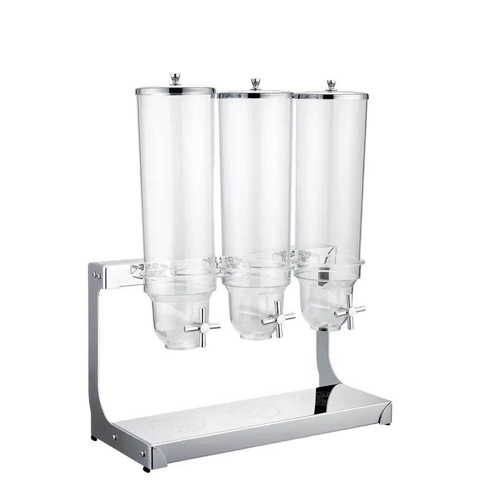 Deluxe Hotel Buffetware 1/2/3/4 heads Deluxe hotel stainless steel plastic cereal dispenser|3.5