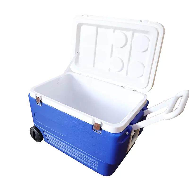 60L Portable Outdoor Ice Chest Picnic Eco Friendly Hiking Rotomolded Plastic Ice box Coolers with Solar Panel