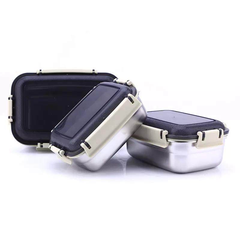 Lightweight wholesale food container rectangle stainless steel lunch storage boxes|1L