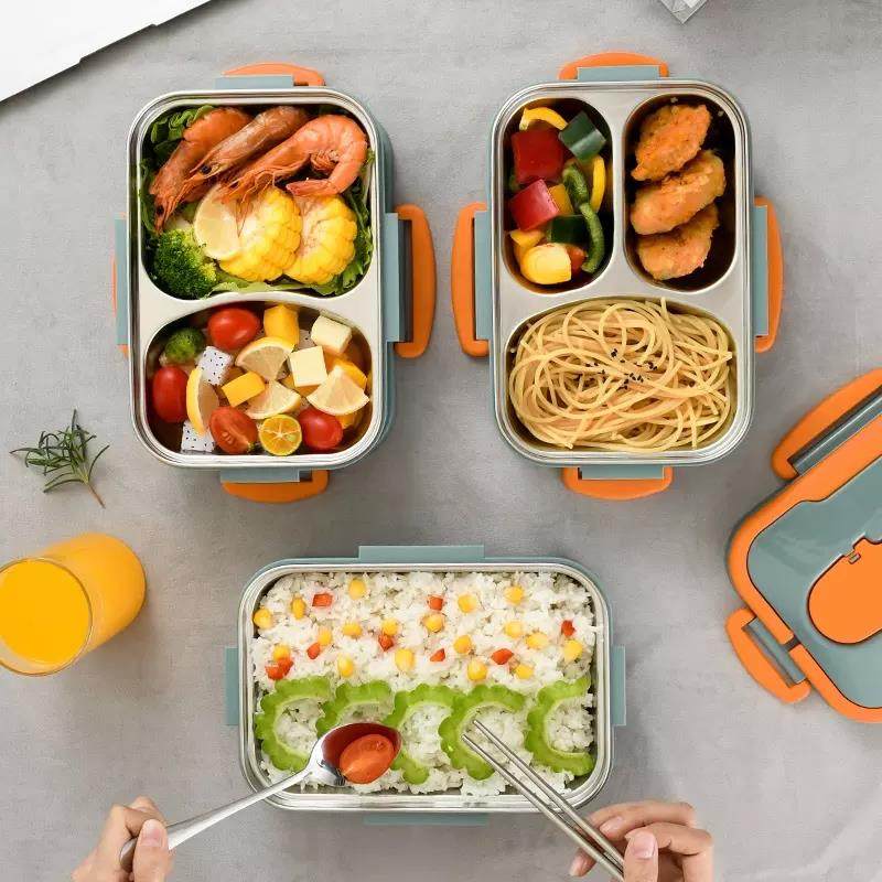 Environmentally friendly wholesale food container kids different grids lunch box set|1-3L