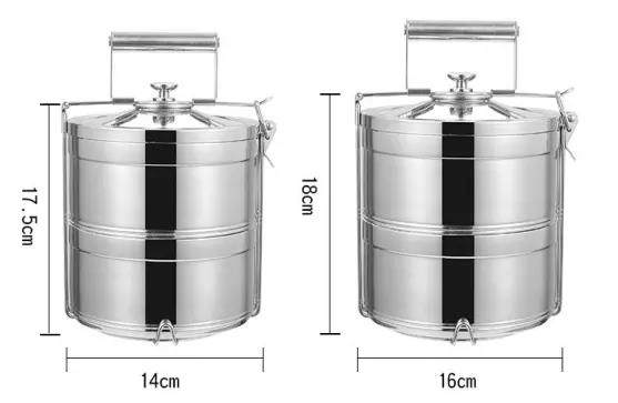 Wholesale 2/3/4/5 layer Round Shape Stackable Kids School Insulation Stainless Steel Bento Lunch Tiffin Box|3-6L
