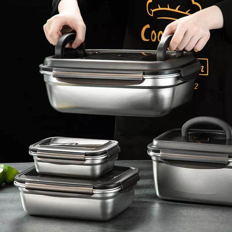 In Stock Stainless Steel Bento Containers Stackable Container School Boxes Custom Plastic Lunch Box|3800-12000ml