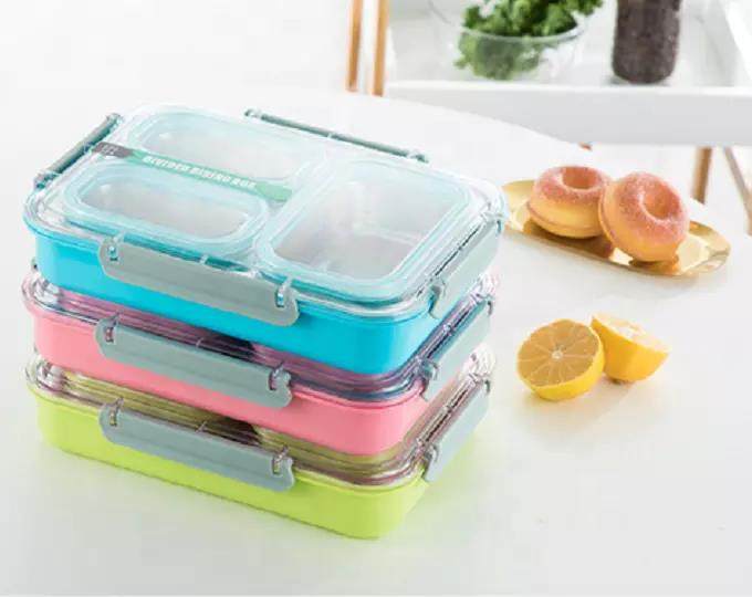 Round Preservation Stainless Steel Lunch Box Multilayer Bento Box Keep Food Warm Food Storage|1000ml