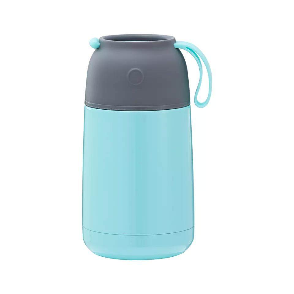 Double Wall Stainless Steel Lunch Box Kids Vacuum Thermos Food Jar Flask With Soup Spoon|450ml