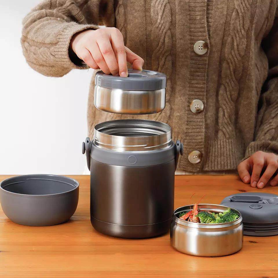 Food Jar Insulated Double Wall Stainless Steel Kitchen Round Carbon Steel Outdoor Sport All-season|22oz 650ml