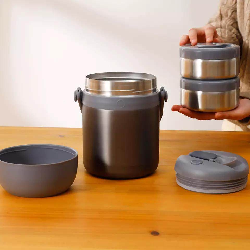 Food Jar Insulated Double Wall Stainless Steel Kitchen Round Carbon Steel Outdoor Sport All-season|22oz 650ml