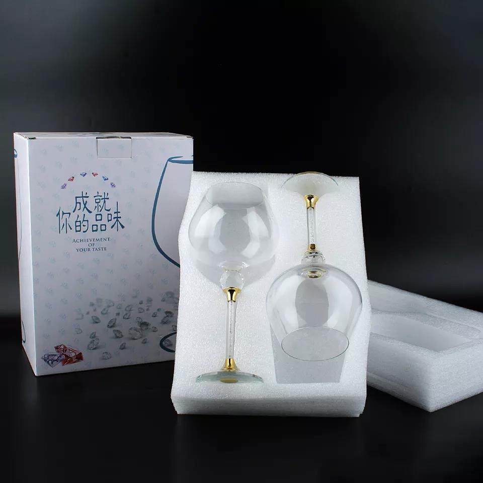 Handmade high-pole diamond wine glasses for weddings|650ml