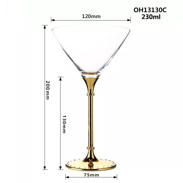 Crystal cocktail glass gilded kitchen bar supplies cocktail cup|230 ml
