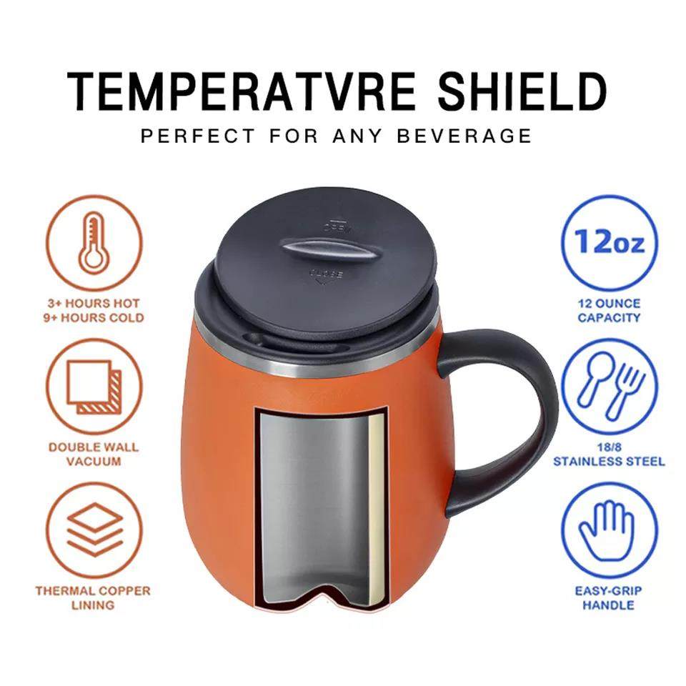 ustom thermos tea mugs with handle insulated cup and coffee mug|320ml/460ml