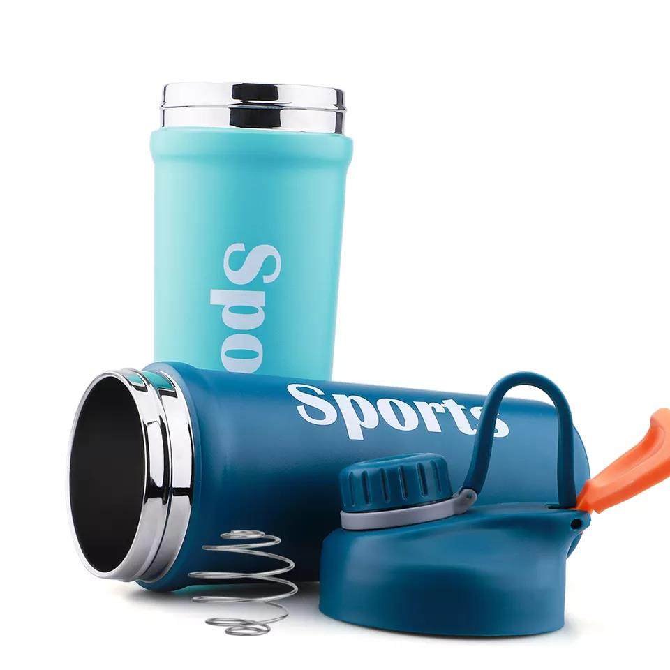 Vacuum heat preservation sports water bottle metal thermos bottle stainless steel ball shaking bottle|20oz