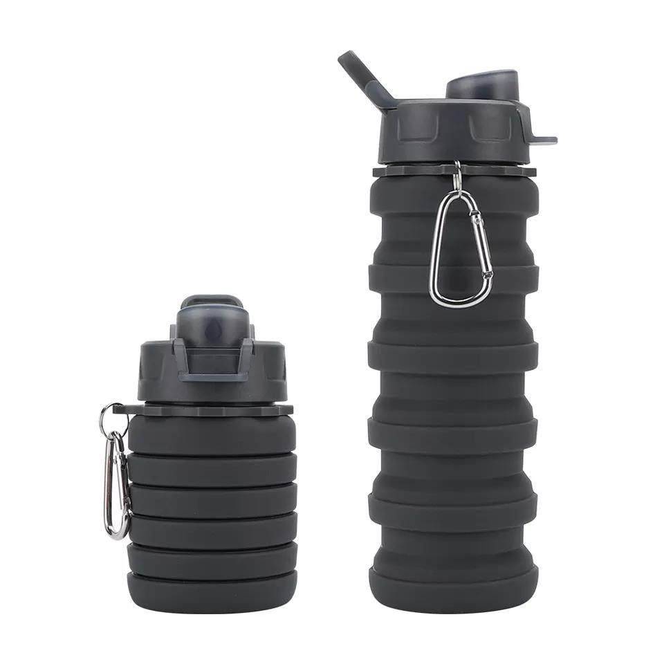 Sport Recycle Drink Collapsible Foldable Silicone Water Bottle Outdoor Sports Drink Bottle|550ml