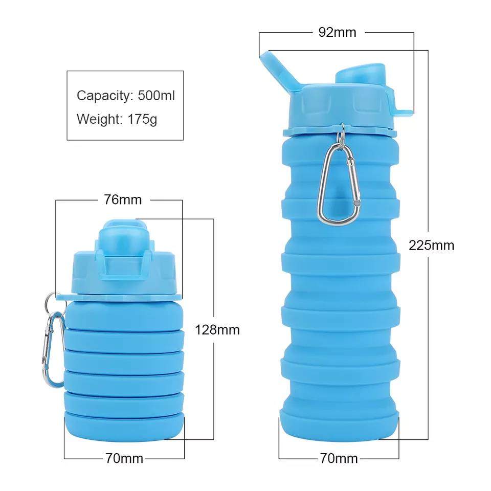 Sport Recycle Drink Collapsible Foldable Silicone Water Bottle Outdoor Sports Drink Bottle|550ml