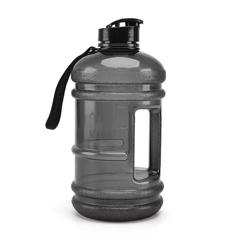 Plastic sports water bottle BPA free fitness pot with custom logo fitness gallon can|2.2L